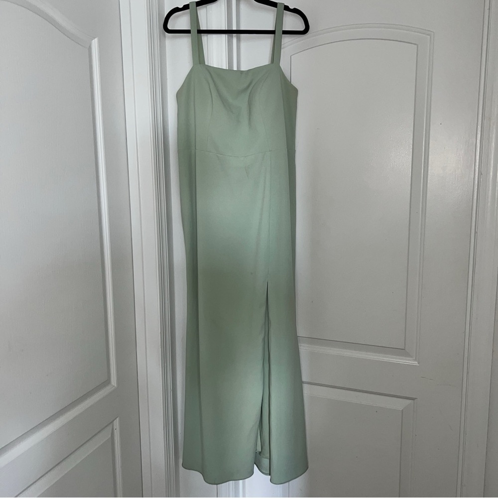 Azazie Formal Dress Size 16 Sage Green, Floor Length